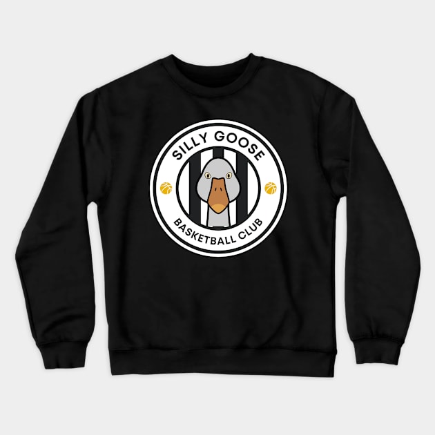 Silly Goose Basketball Club - Menacing Goose Head Crewneck Sweatshirt by Double E Design